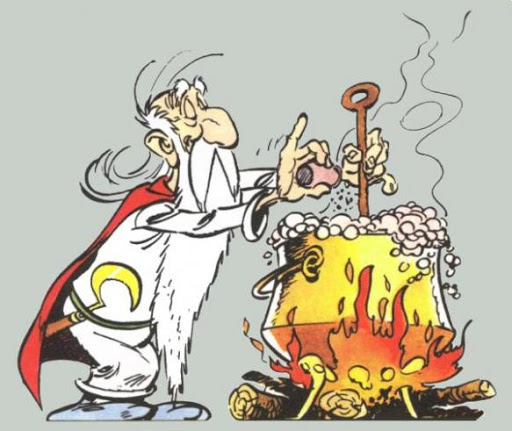 Stregone del laboratorio-il personaggio Panoramix della serie a fumetti "Asterix"